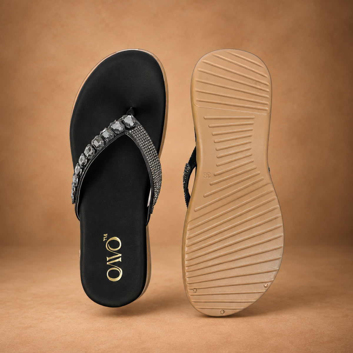 QAVO - The Celeste Crystal Embellished Wedge Sandals
