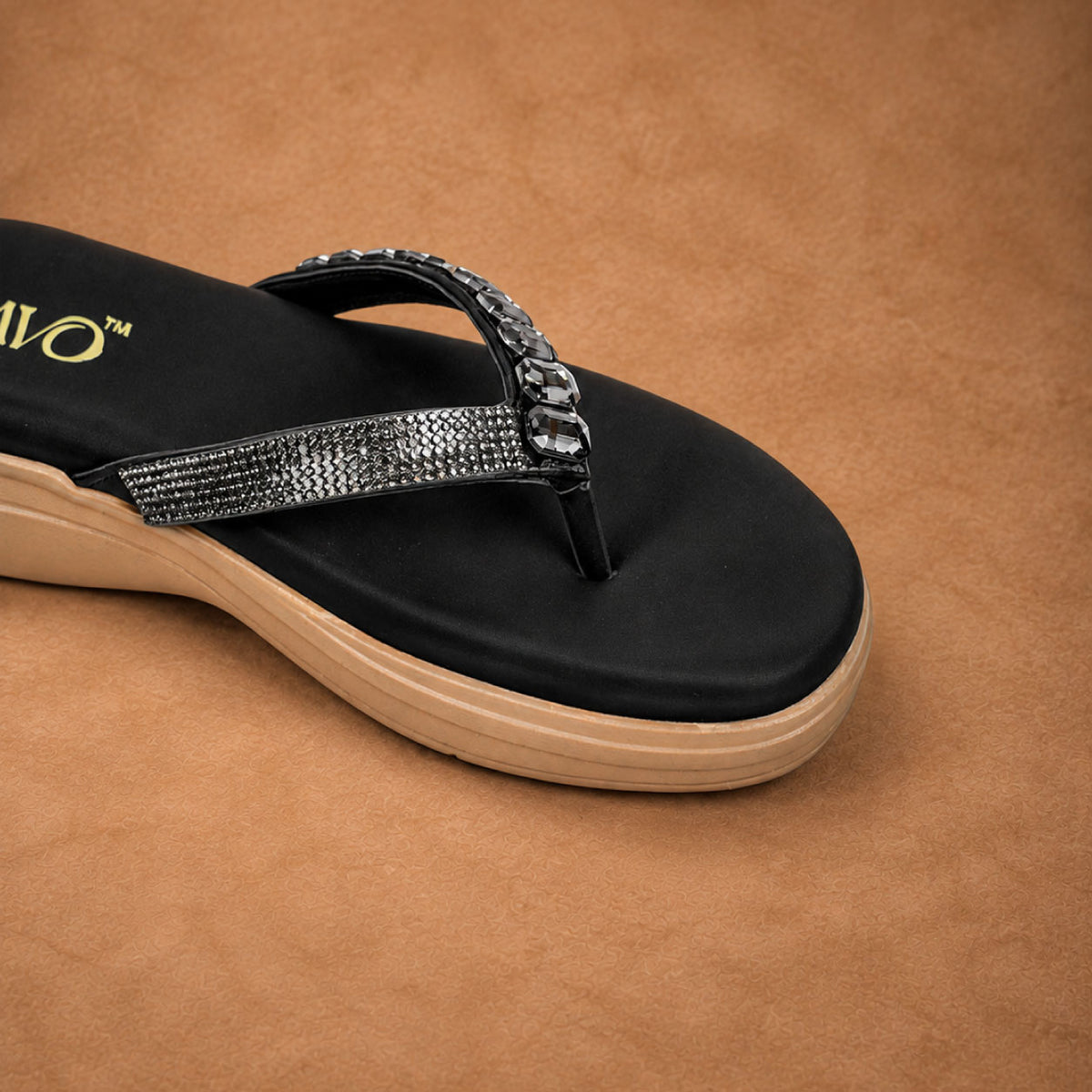 QAVO - The Celeste Crystal Embellished Wedge Sandals