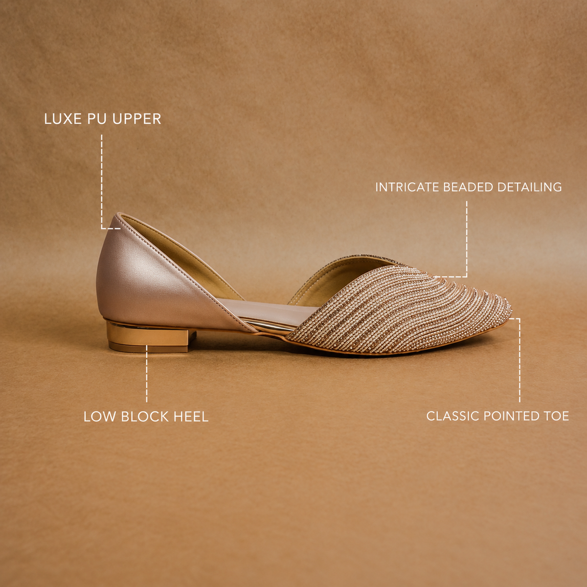 QAVO - The Virelle Embellished Pointed-Toe Mules