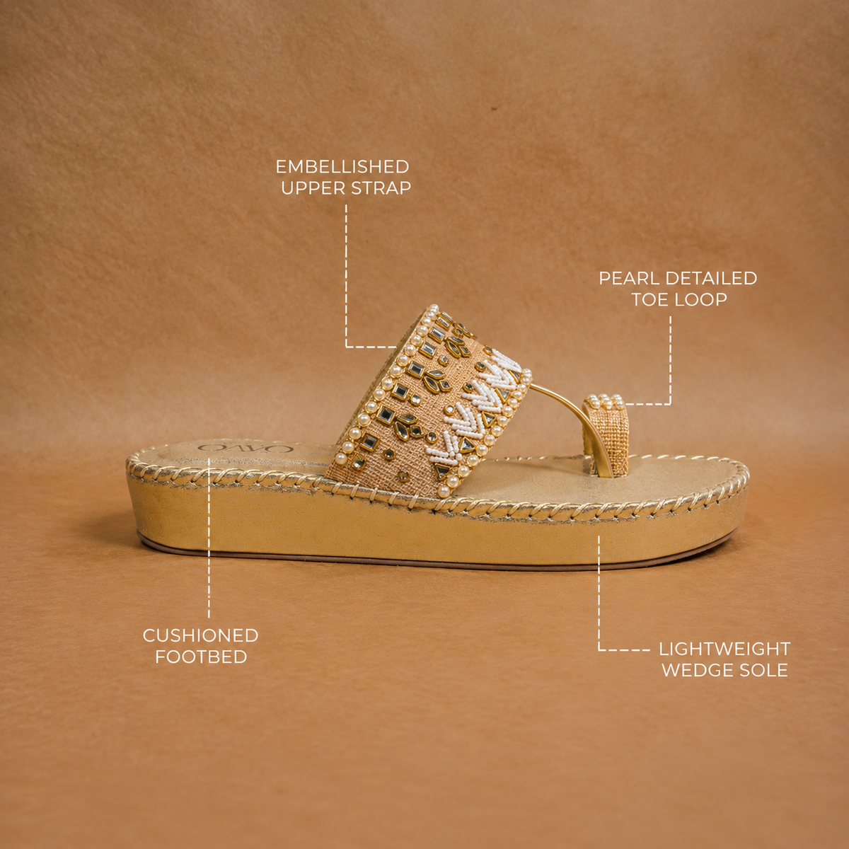 QAVO - The Zareen Wedges Embroidered Platform Sandals