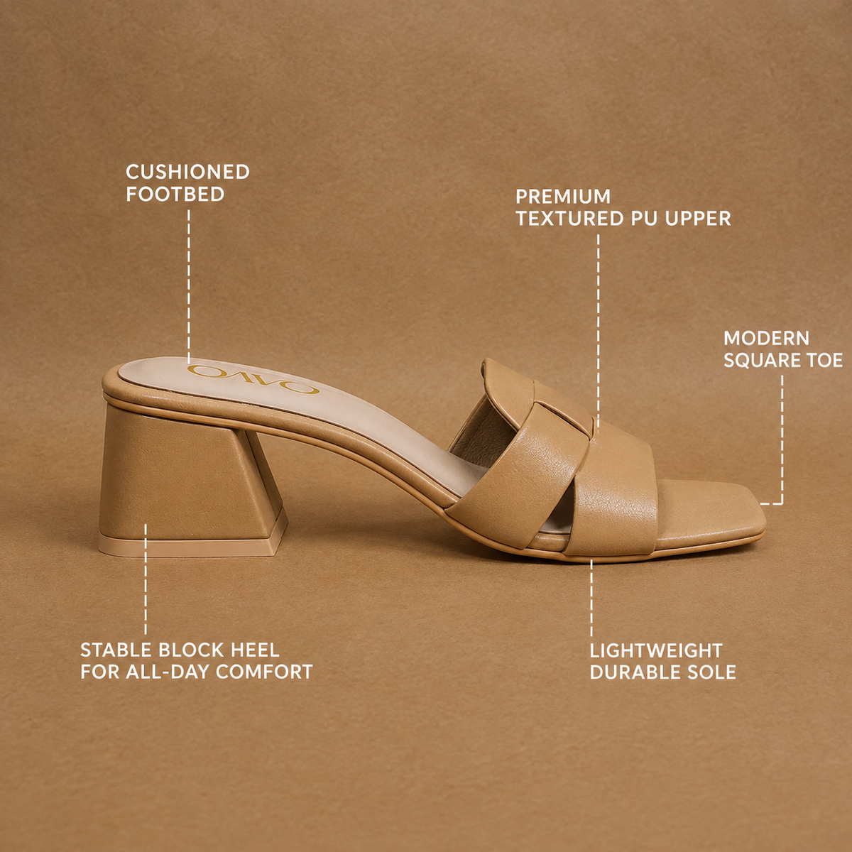 QAVO - The Alora Double-Strap Block Heel Sandals