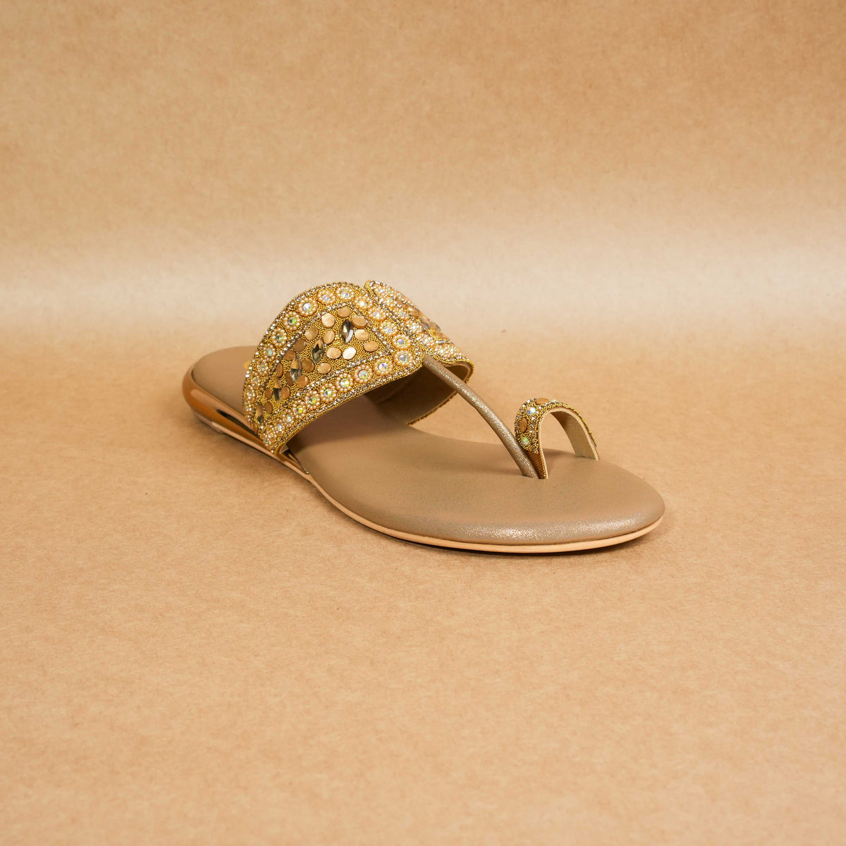 QAVO - The Aurelia Embellished Metallic Flats