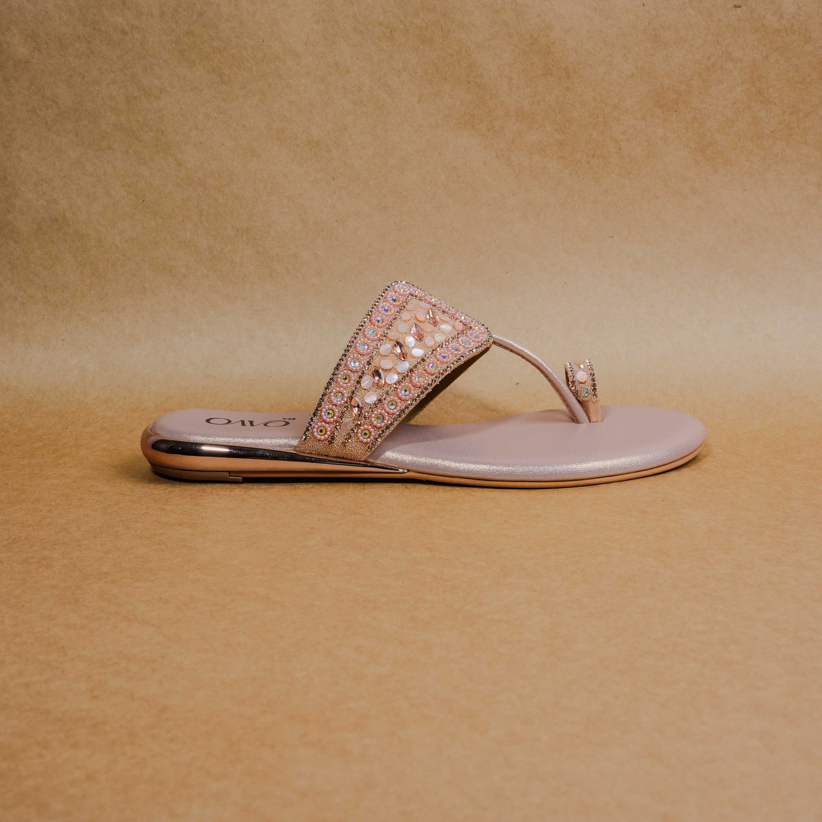 QAVO - The Aurelia Embellished Metallic Flats