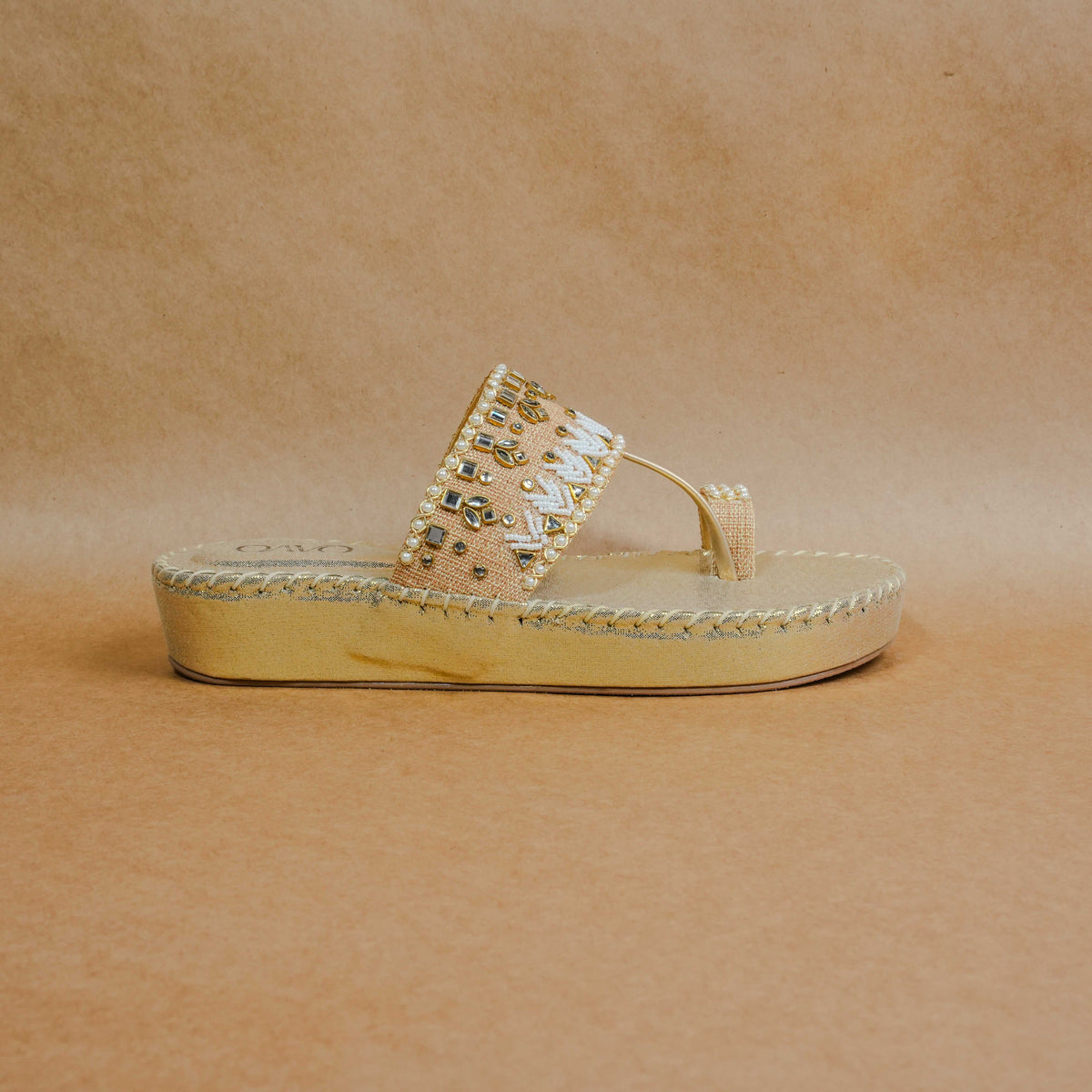 QAVO - The Zareen Wedges Embroidered Platform Sandals