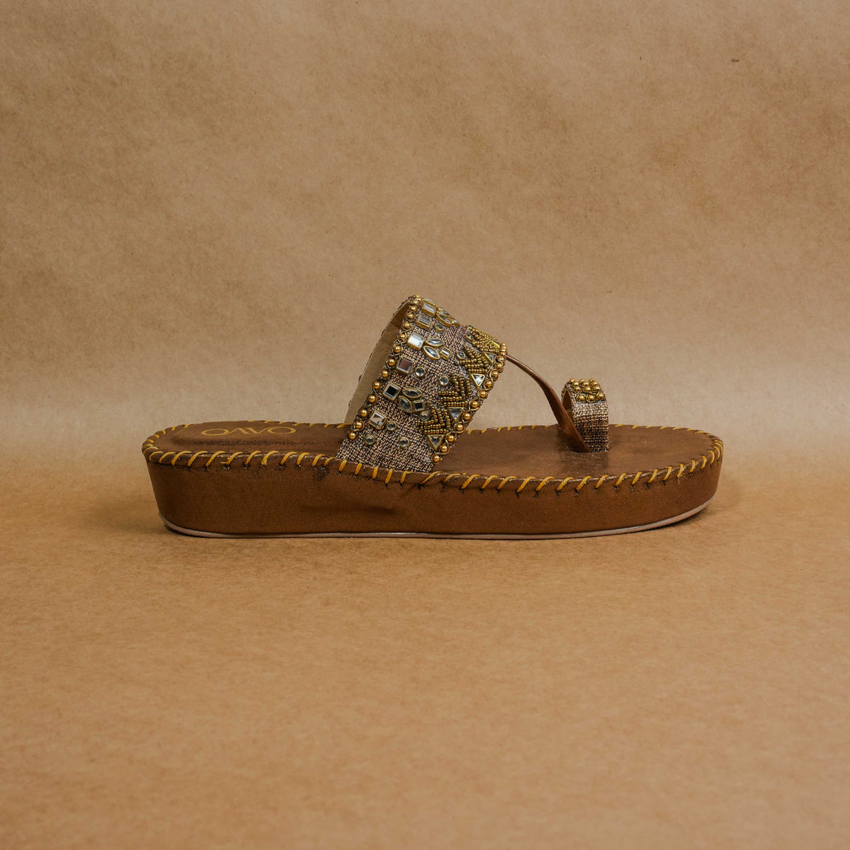 QAVO - The Zareen Wedges Embroidered Platform Sandals