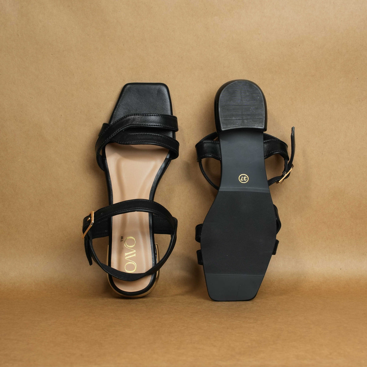 QAVO - The Elara Metallic Sandals