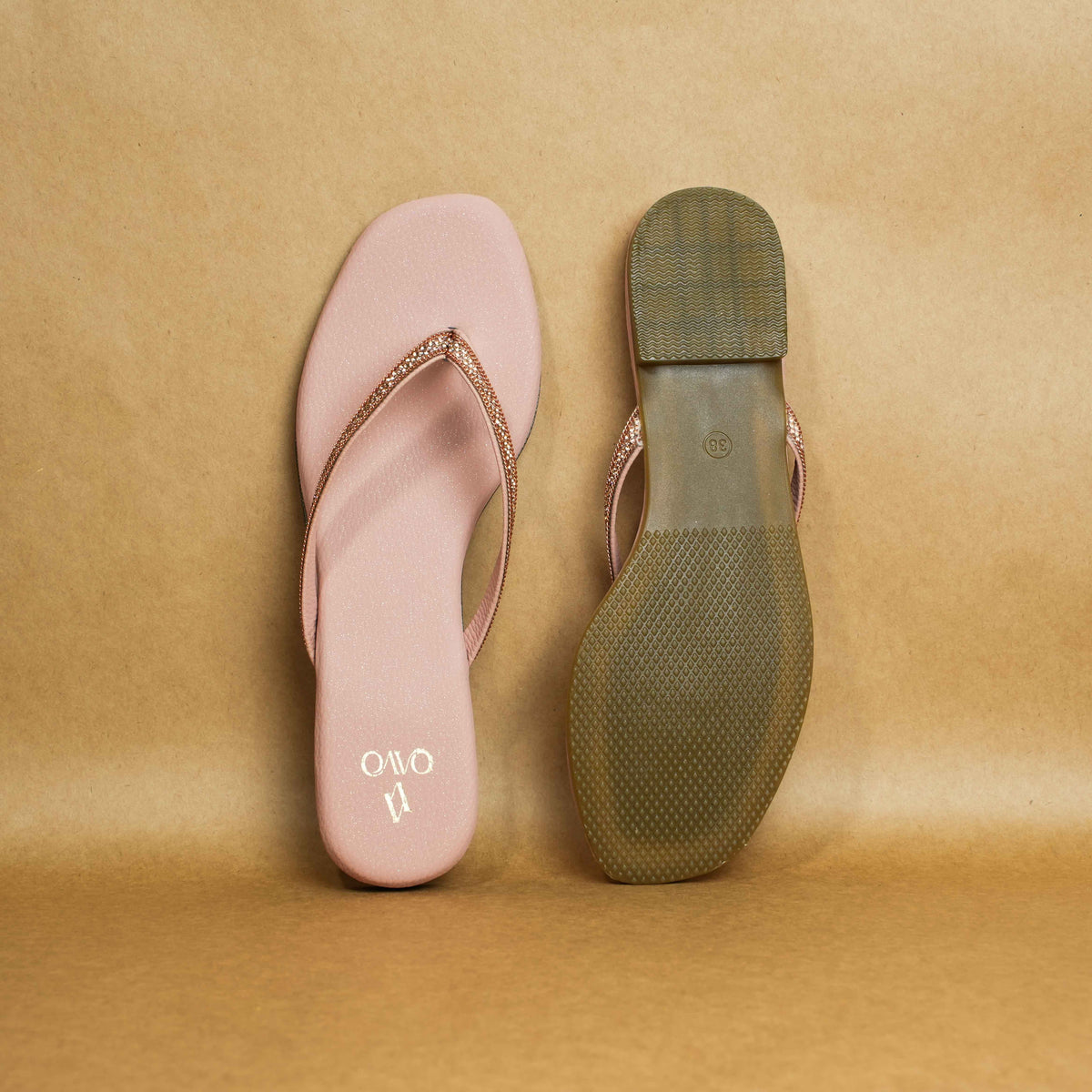 QAVO - The Roselle Embellished Rhinestone Sandals