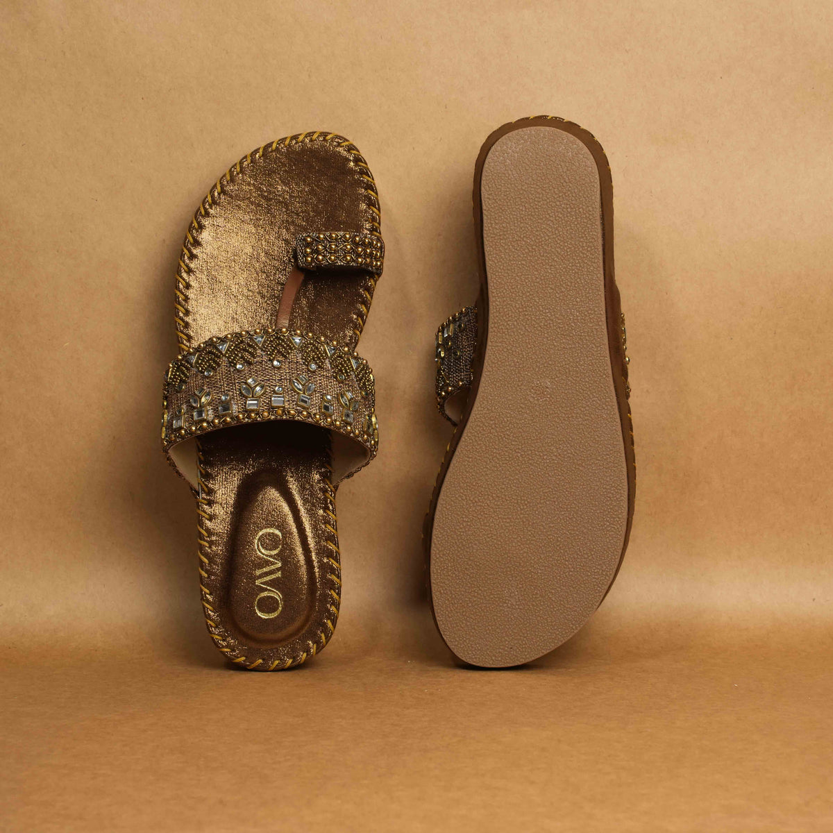 QAVO - The Zareen Wedges Embroidered Platform Sandals