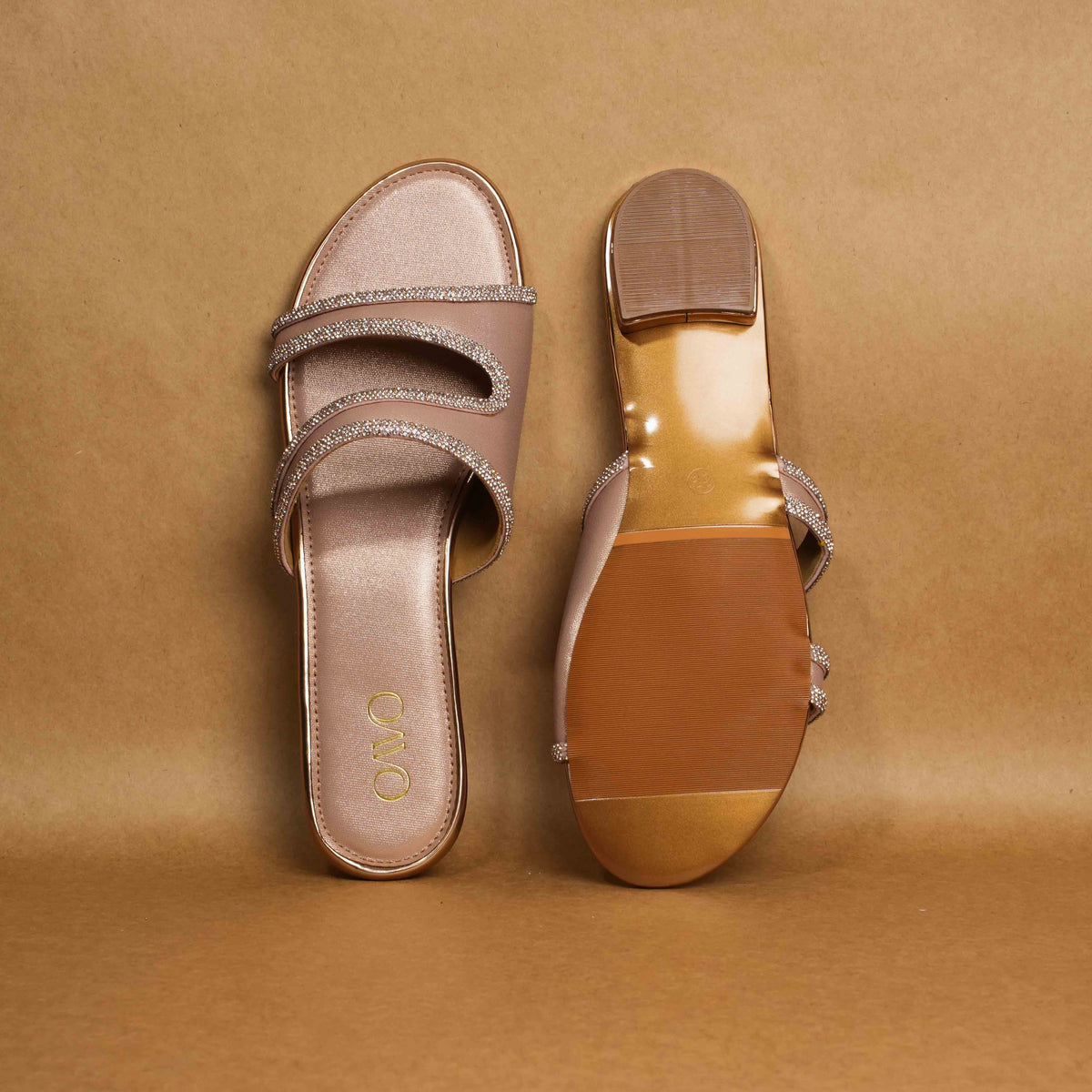 QAVO - The Seraphine Rhinestone Multi-Strap Heeled Sandals