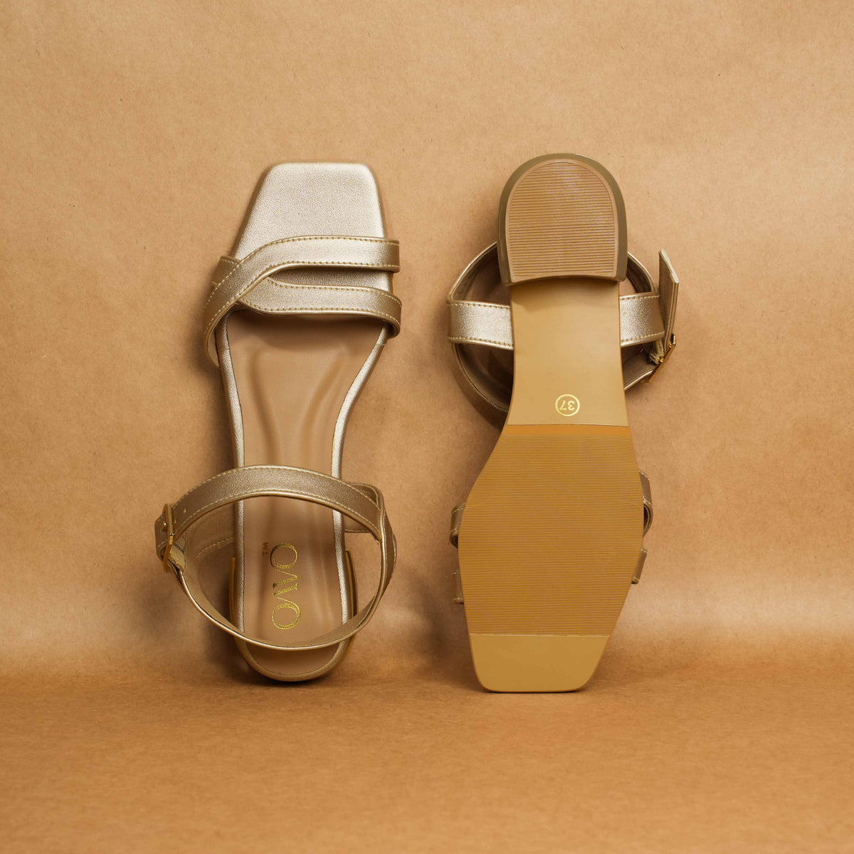 QAVO - The Elara Metallic Sandals
