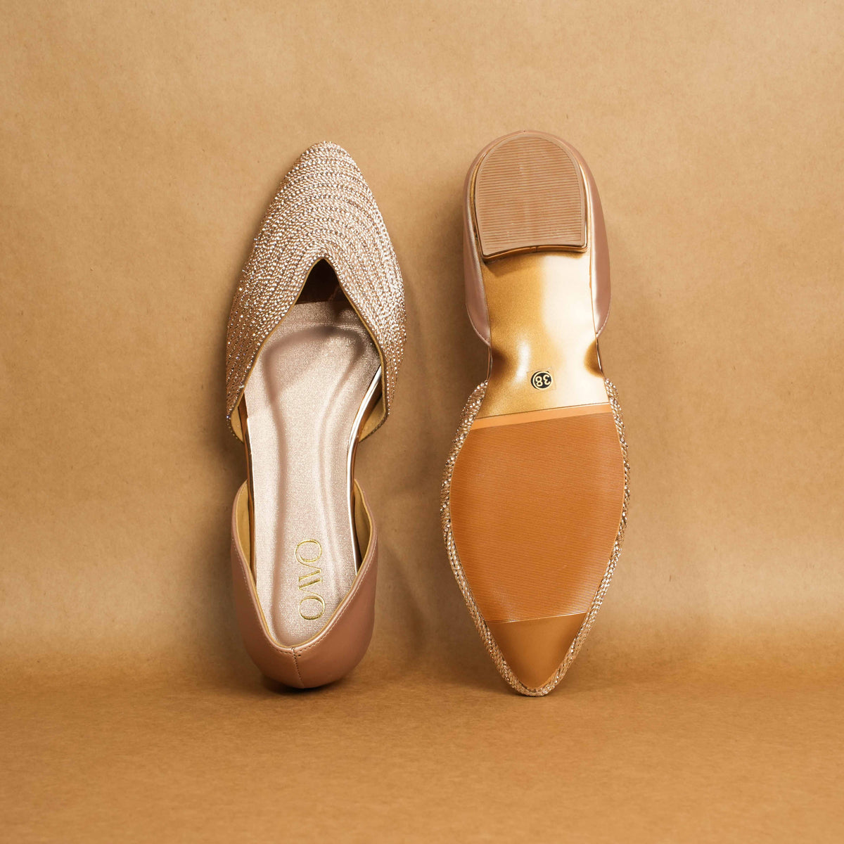 QAVO - The Virelle Embellished Pointed-Toe Mules