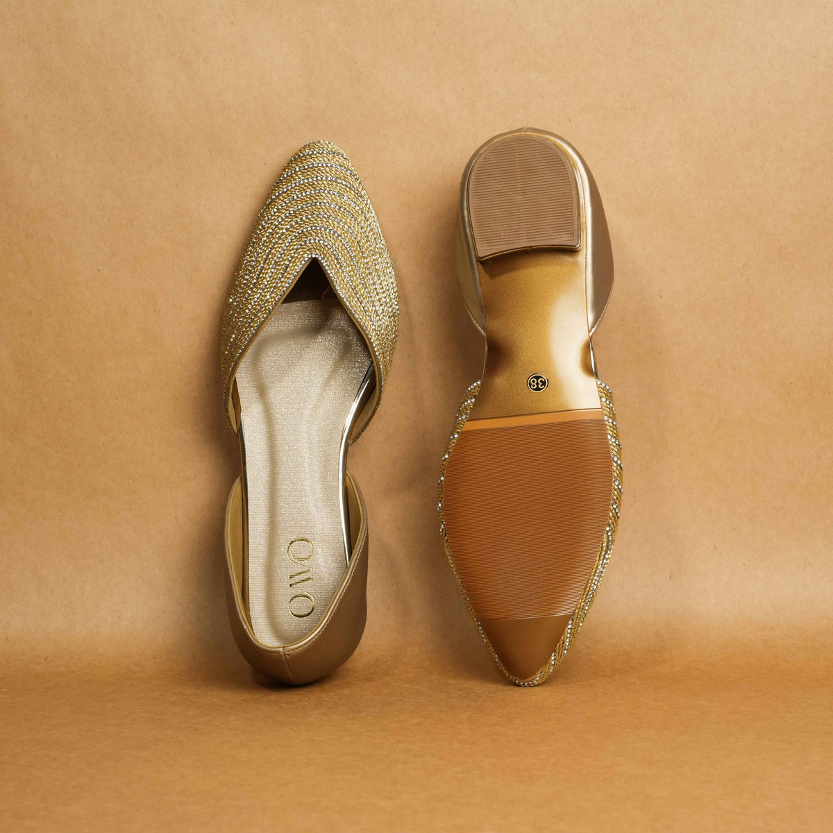 QAVO - The Virelle Embellished Pointed-Toe Mules