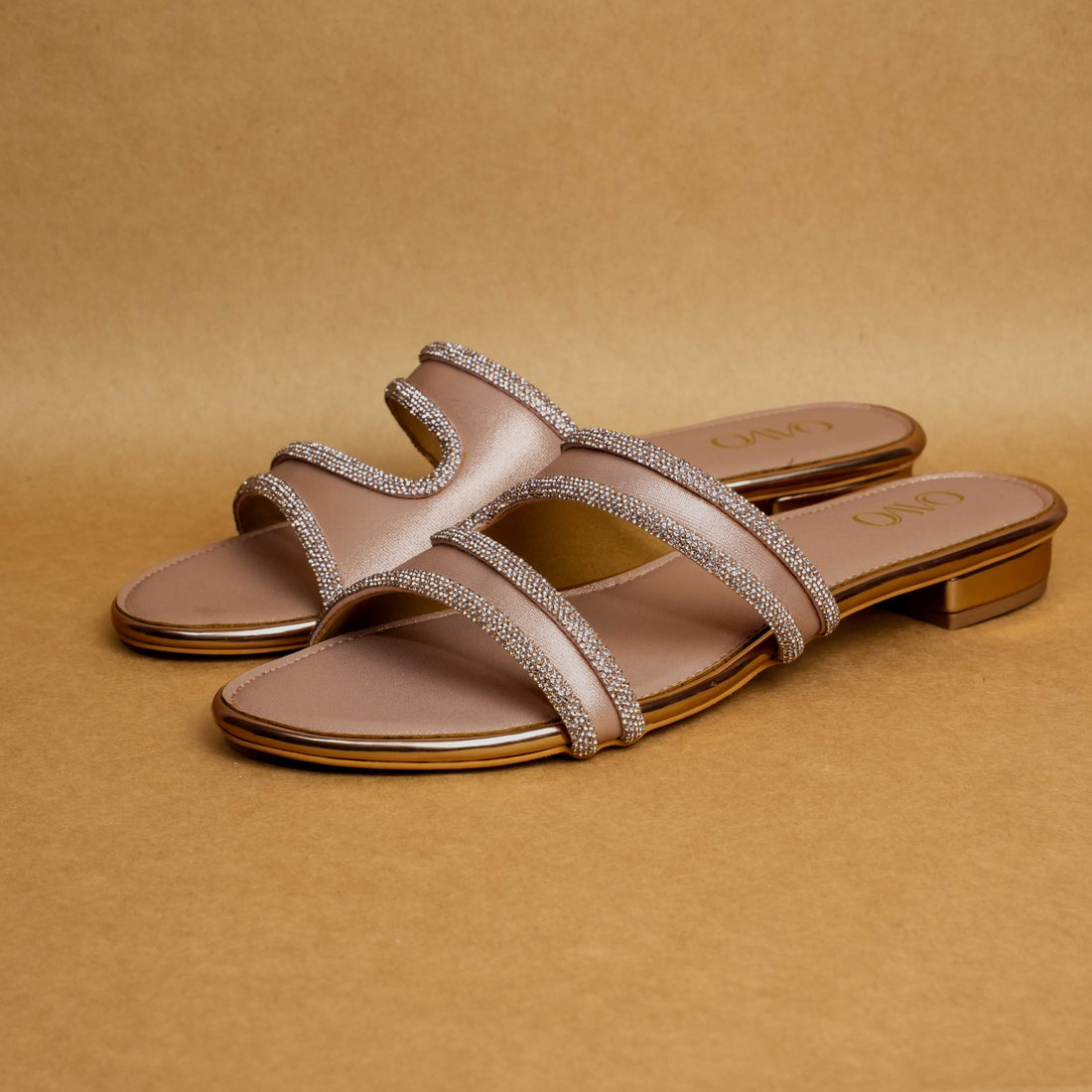 QAVO - The Seraphine Rhinestone Multi-Strap Heeled Sandals