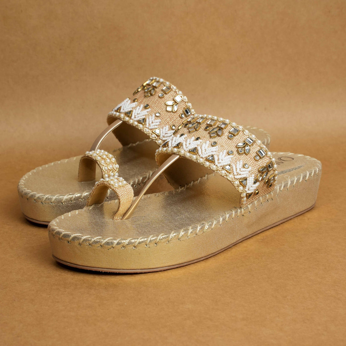 QAVO - The Zareen Wedges Embroidered Platform Sandals