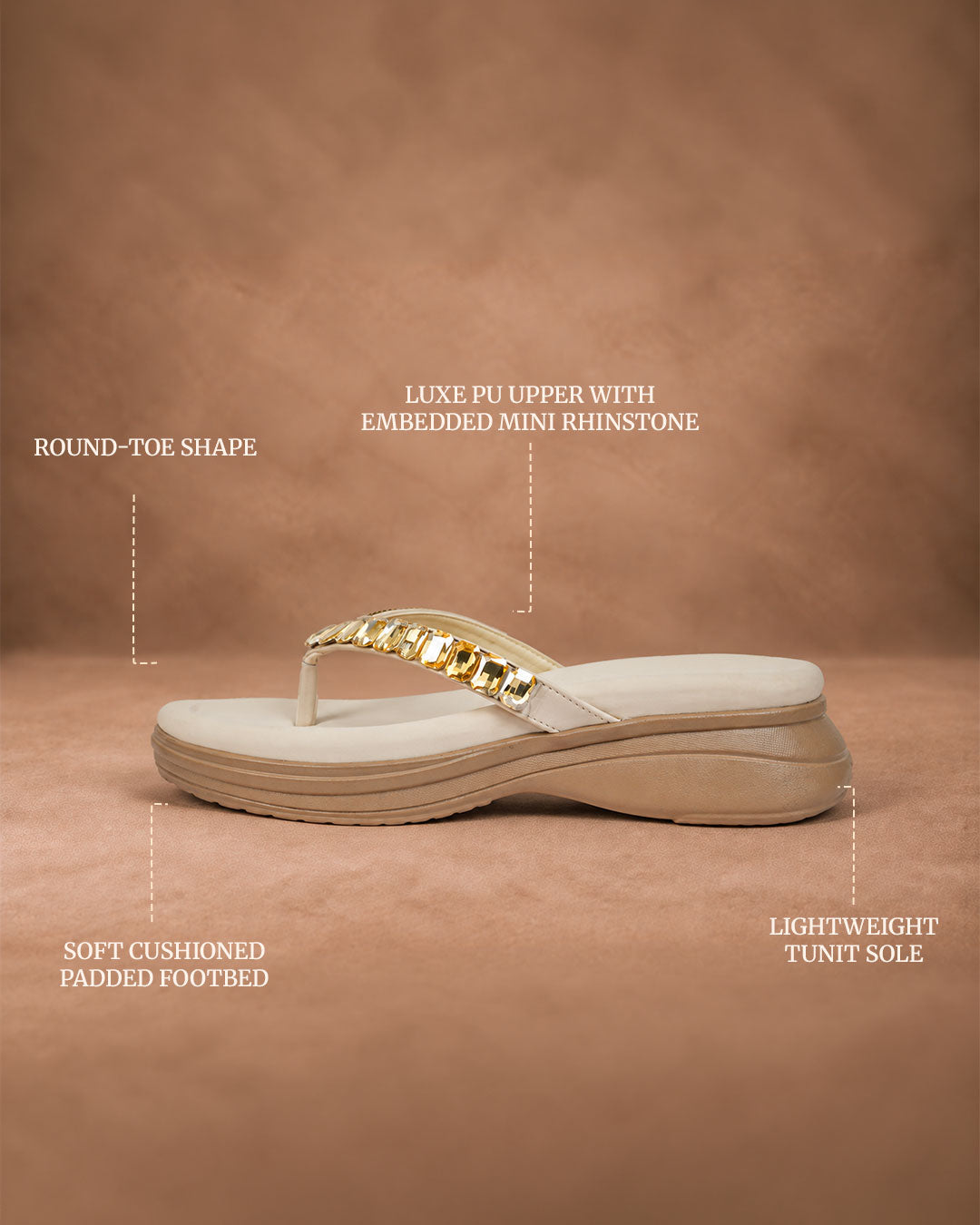 QAVO - The Celeste Crystal Embellished Wedge Sandals