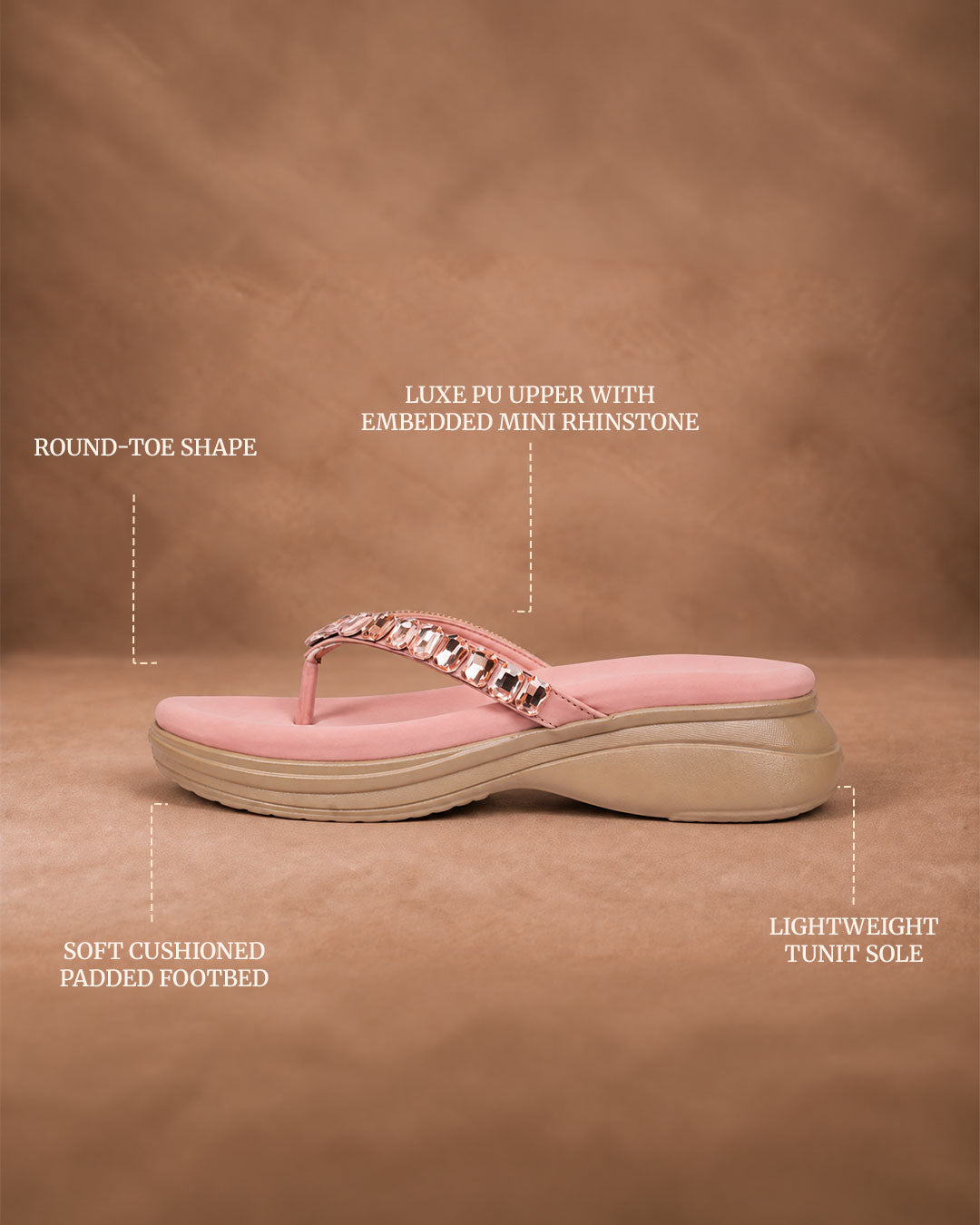 QAVO - The Celeste Crystal Embellished Wedge Sandals