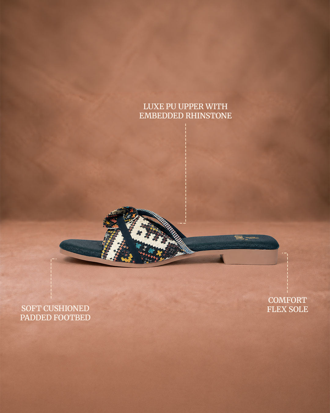 QAVO - The Elara Embellished Bow Flats