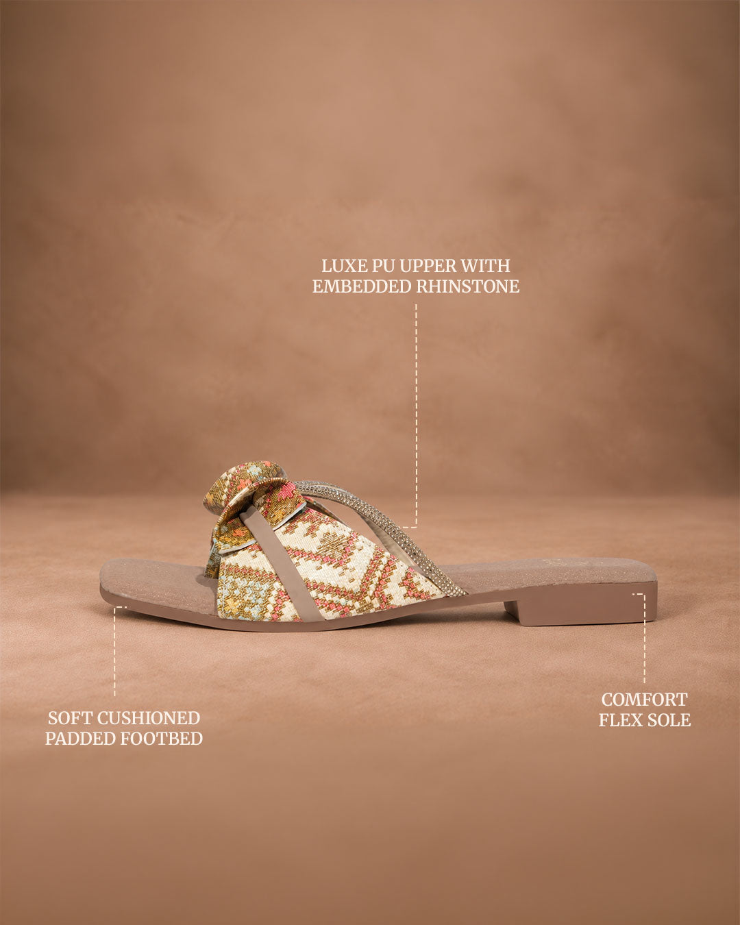 QAVO - The Elara Embellished Bow Flats