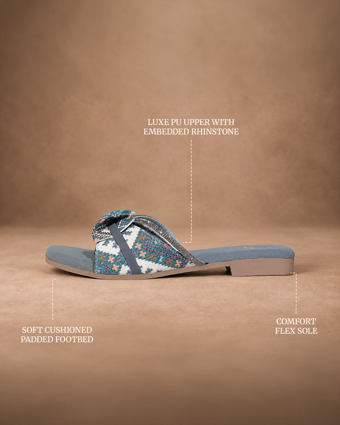 QAVO - The Elara Embellished Bow Flats