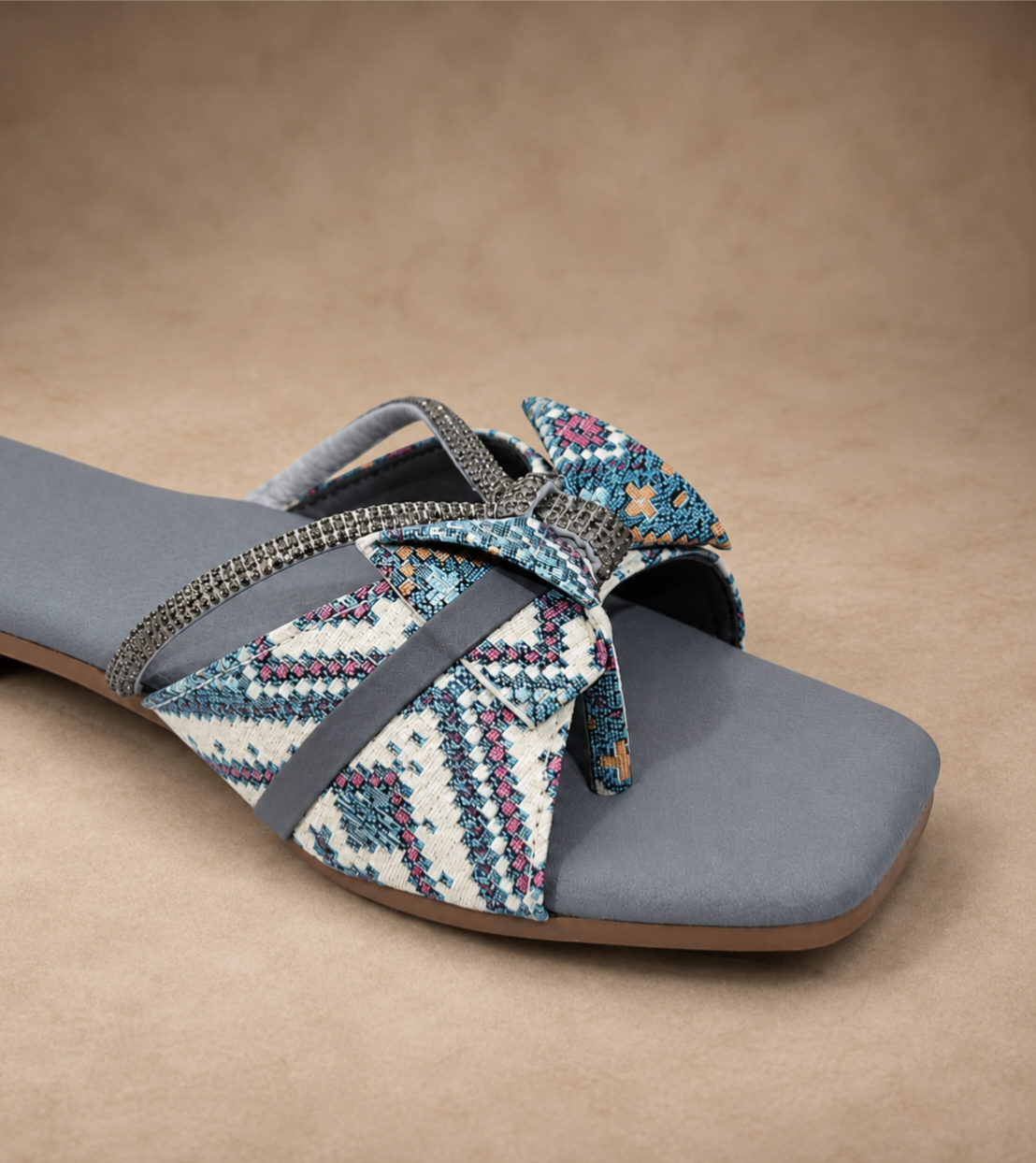 QAVO - The Elara Embellished Bow Flats