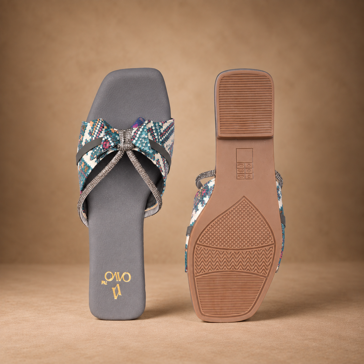 QAVO - The Elara Embellished Bow Flats