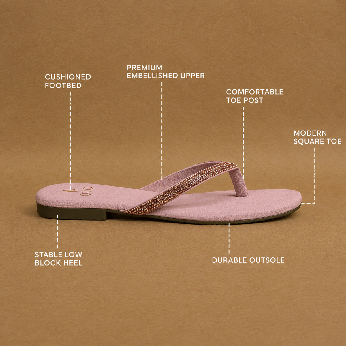 QAVO - The Roselle Embellished Rhinestone Sandals