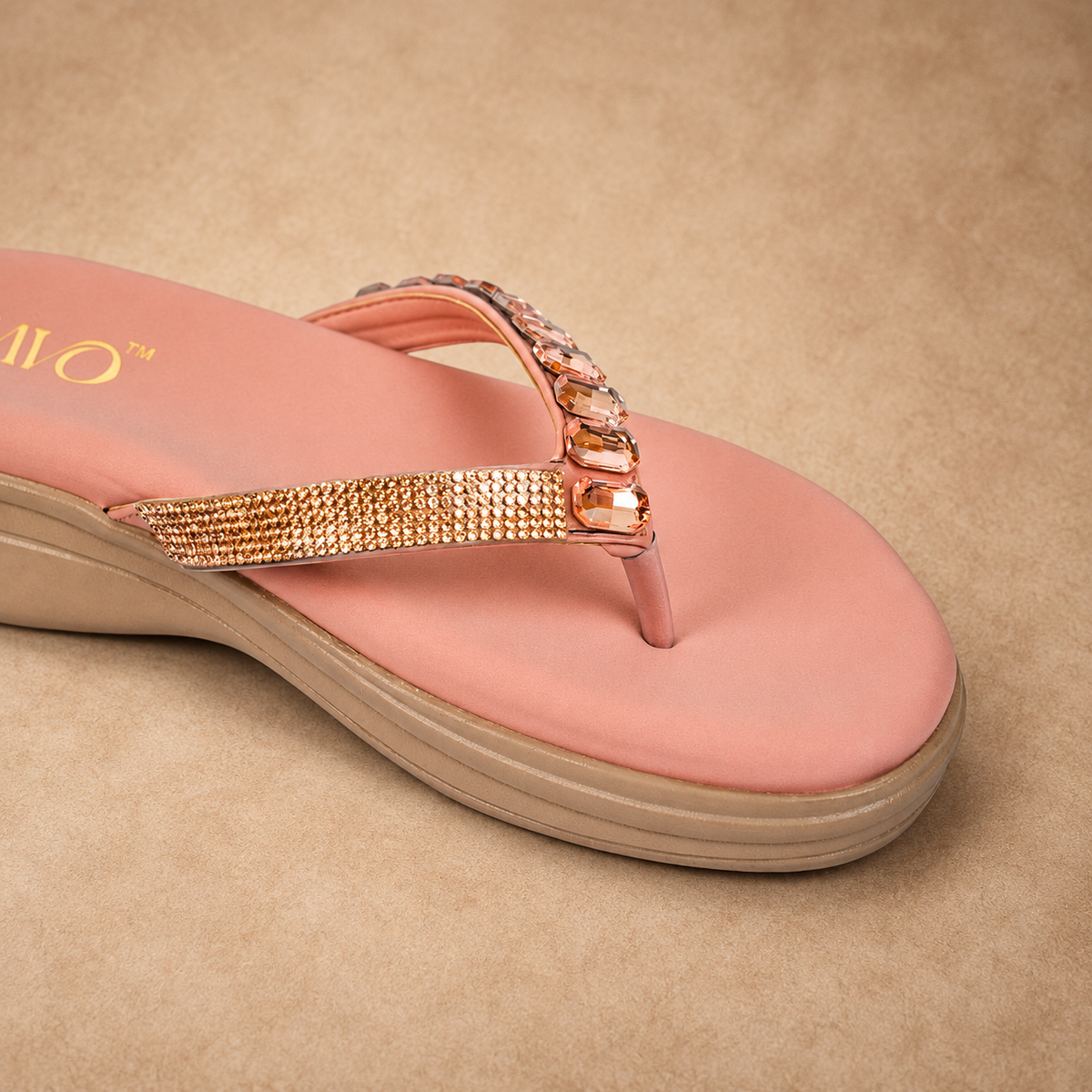 QAVO - The Celeste Crystal Embellished Wedge Sandals
