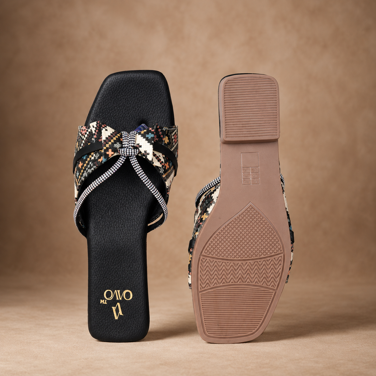 QAVO - The Elara Embellished Bow Flats