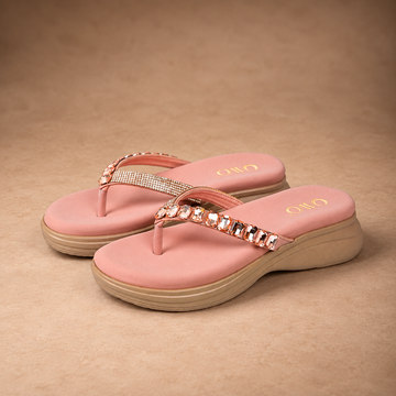 QAVO - The Celeste Crystal Embellished Wedge Sandals
