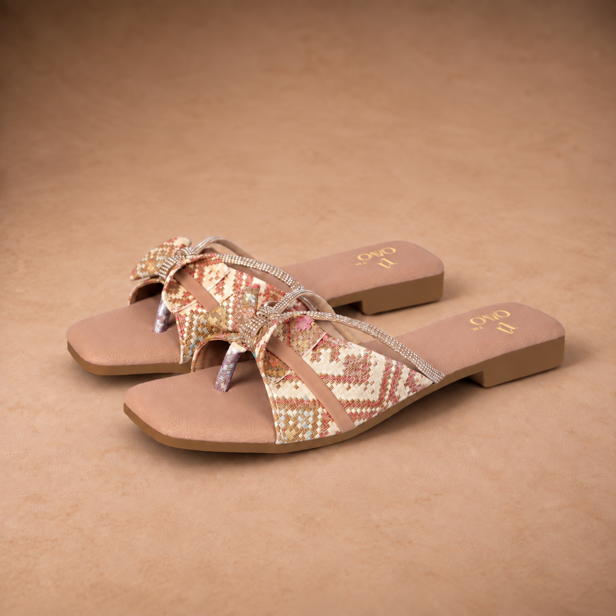 QAVO - The Elara Embellished Bow Flats