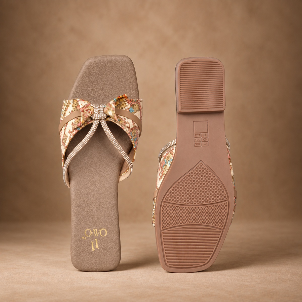QAVO - The Elara Embellished Bow Flats