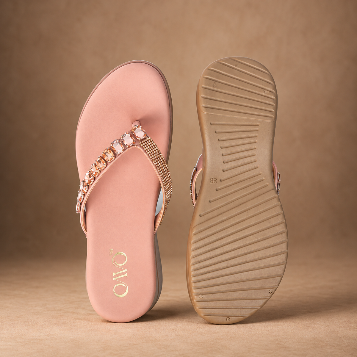 QAVO - The Celeste Crystal Embellished Wedge Sandals