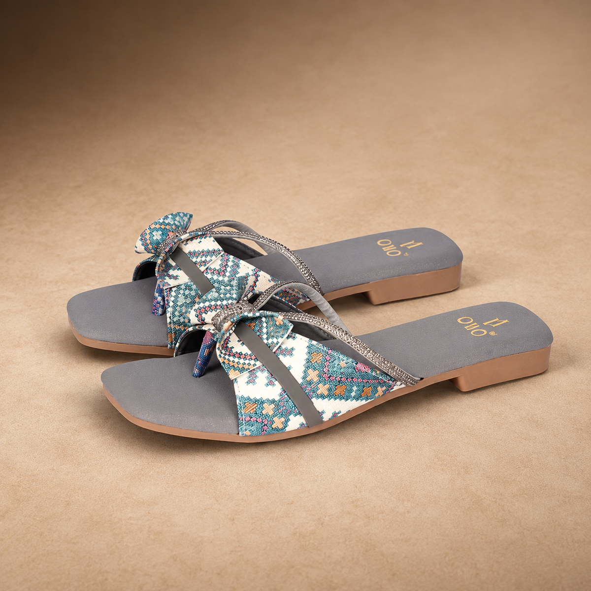 QAVO - The Elara Embellished Bow Flats