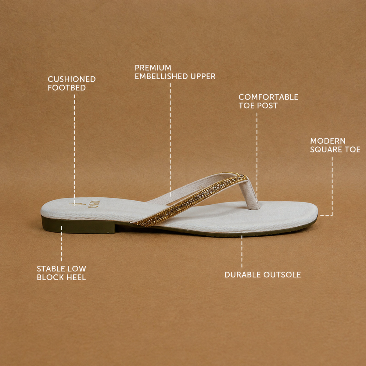 QAVO - The Roselle Embellished Rhinestone Sandals