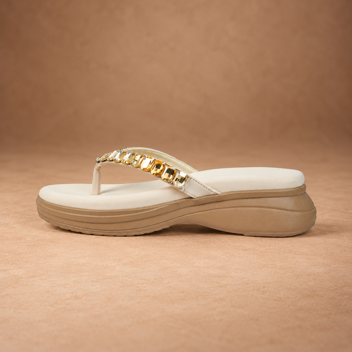 QAVO - The Celeste Crystal Embellished Wedge Sandals