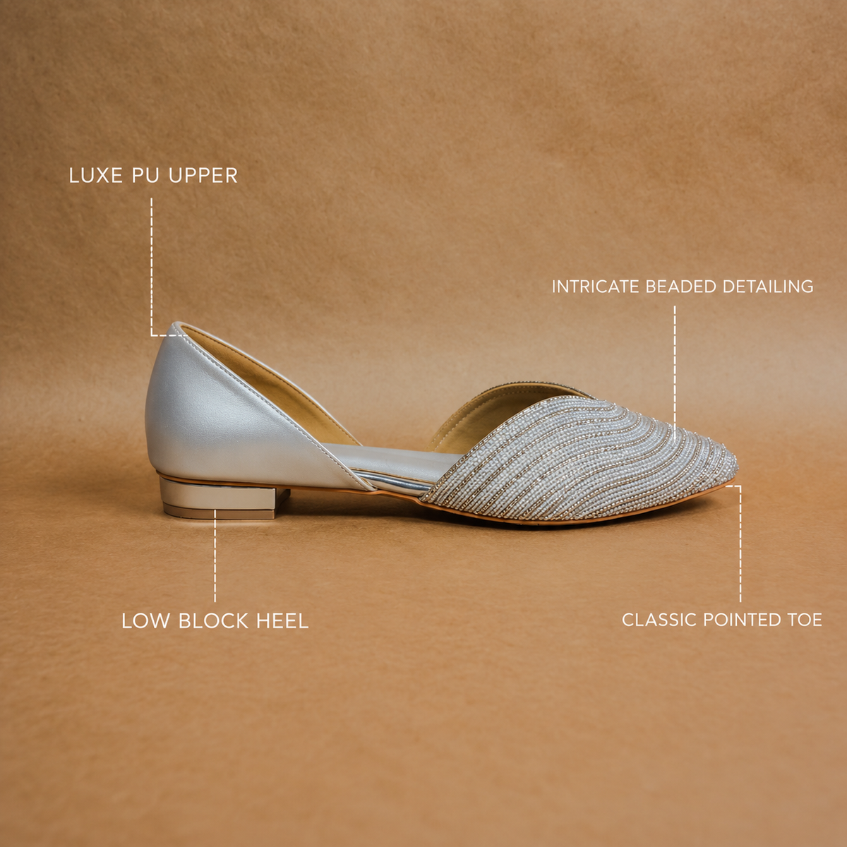 QAVO - The Virelle Embellished Pointed-Toe Mules