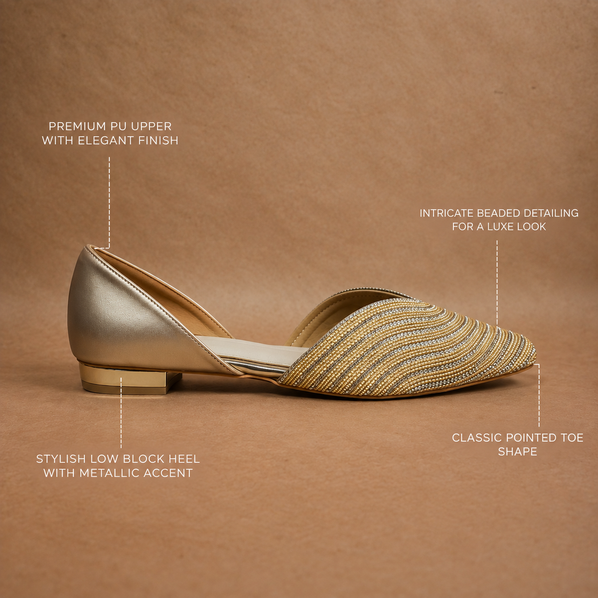 QAVO - The Virelle Embellished Pointed-Toe Mules